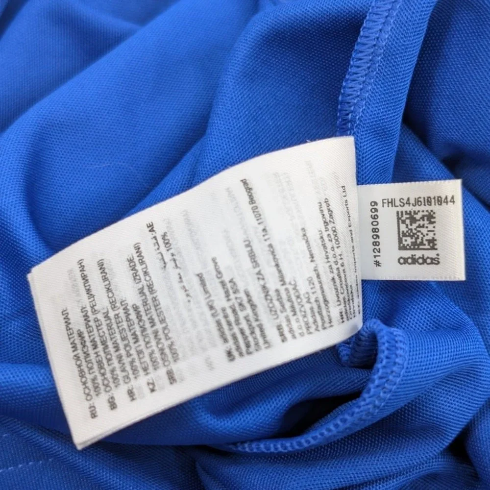 Adidas Performance Golf Polo Shirt Mens Medium Blue‎ PGA Tour Embroidered Logo